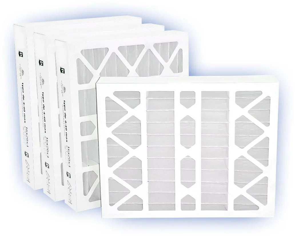 Air Filter Furnace, Purolator Key Pleat Extended Surface Pleated Air Filter, Mechanical MERV 8, Nominal Size 20”H x 20”W x 4”D, Actual Size 19-1/2" Height x 19-1/2" Width x 3-3/4" Depth, (Pack of 4)