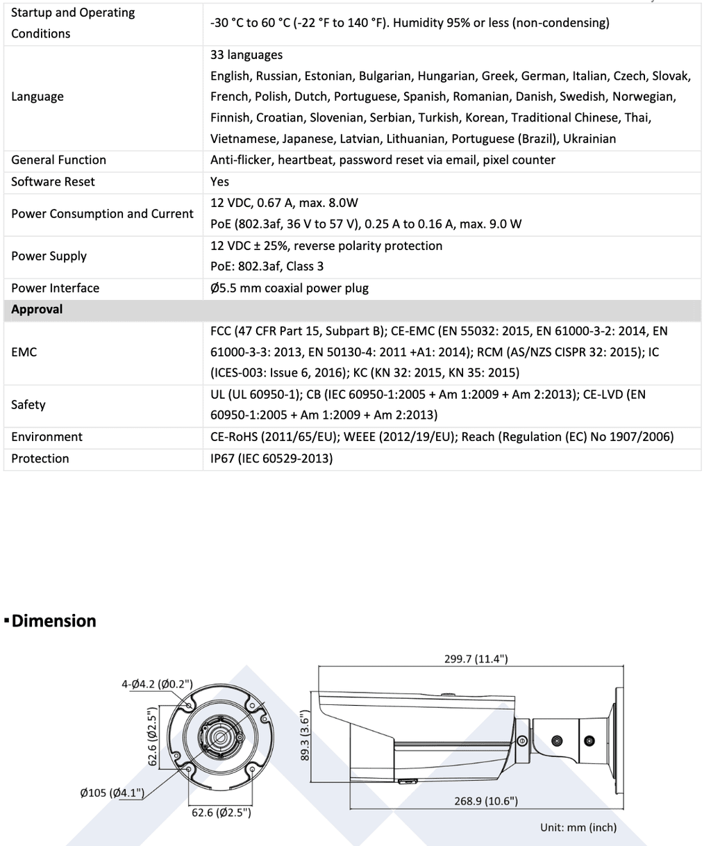 LTS CMIP9382W-28MD IP 8MP 2.8mm Smart Ai 197ft IR WDR CCTV Bullet Security Camera LTCMIP9382W-28MD