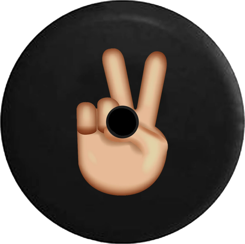 2018 2019 Wrangler JL Backup Camera Peace Sign Fingers Text Emoji Spare Tire protector for Jeep RV 33 Inch