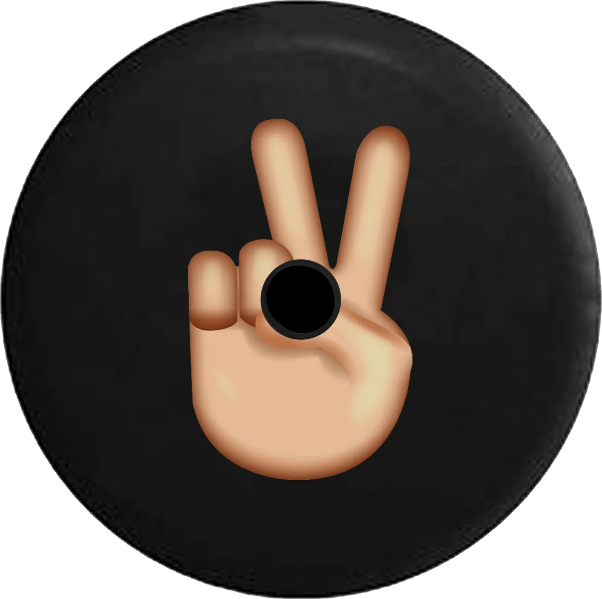 2018 2019 Wrangler JL Backup Camera Peace Sign Fingers Text Emoji Spare Tire protector for Jeep RV 33 Inch