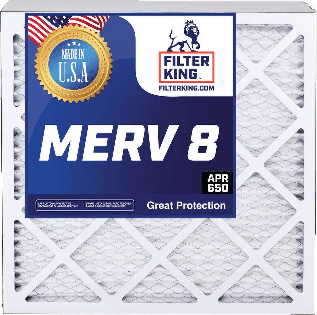 Filter King 15.5x23.5x1a Air Filter | 3-PACK | MERV 8 HVAC Pleated A/C Furnace Filters | MADE IN USA | Actual Size: 15.5 x 23.5 x .75"