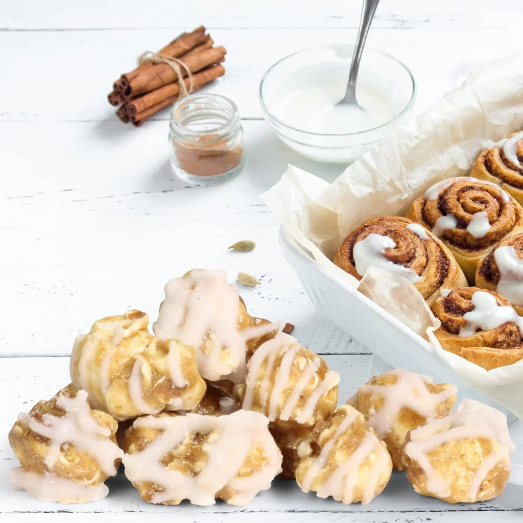 Grmet Cinnamon Swirl Popcorn By Its Delish, 2 Lbs Bulk Bag, – Festive Caramel Air Popped Sweet Crunchy Popcorn With White Glaze Corn Snack, Parties – Gluten Free, Vegan, Kosher