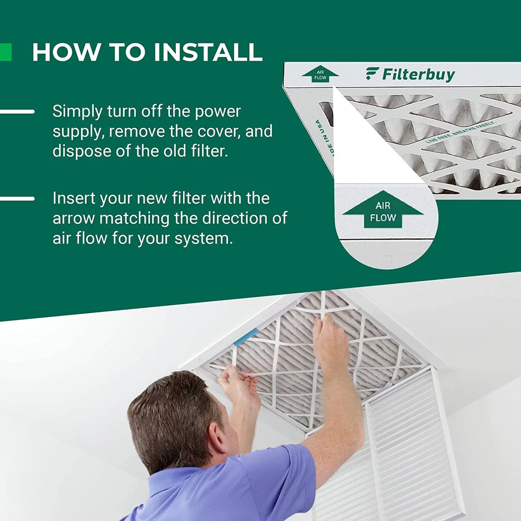 Filterbuy 10x20x1 MERV 13 Pleated HVAC AC Furnace Air Filters (2-Pack)