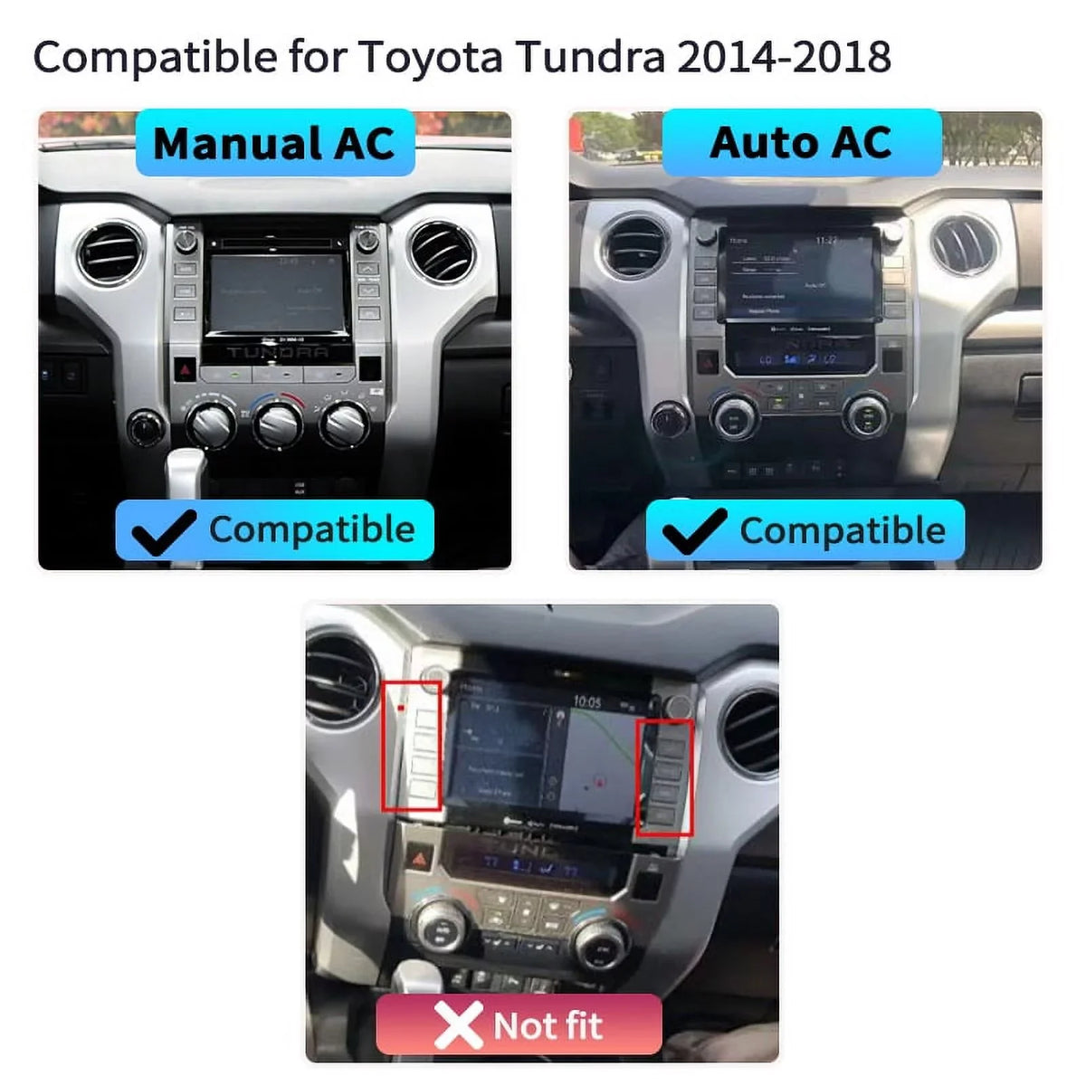 Android Car Stereo For  Tundra 2014-2020 Car Radio , Built-in Carplay Android Auto , 4GB+64GB 12.1 Inch Head Unit Multimedia Player