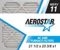Aerostar 21 1/2x23 3/8x1 MERV  11, Pleated Air Filter, 21 1/2 x 23 3/8 x 1, Box of 6, Made in the USA