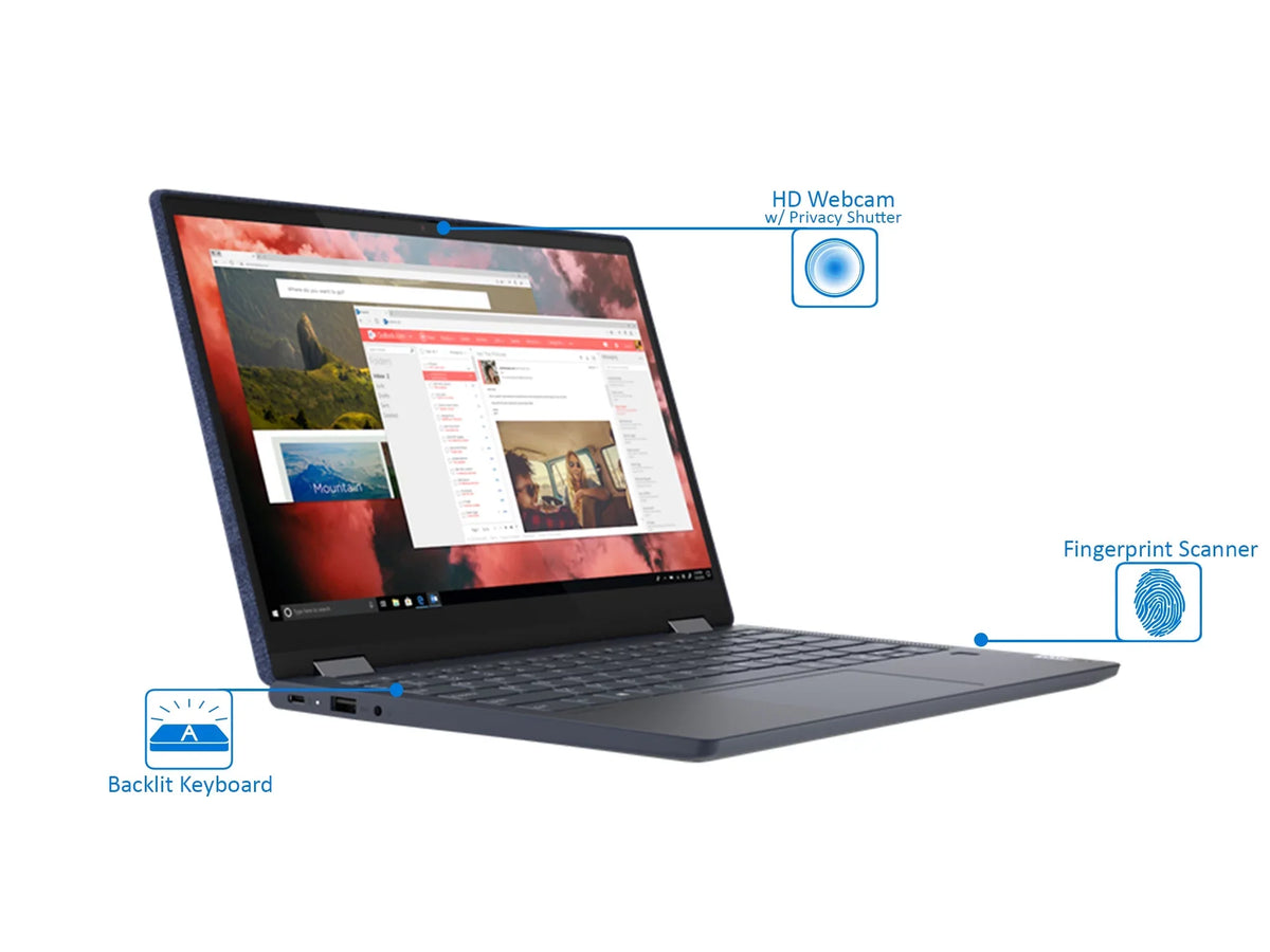 Yoga 6 2-in-1, 13.3" IPS FHD Touch Display, AMD Ryzen 5 4650U Upto 4.0GHz, 8GB RAM, 512GB NVMe SSD, Vega 6, DisplayPort via USB-C, Wi-Fi, Bluetooth, Windows 10 Pro