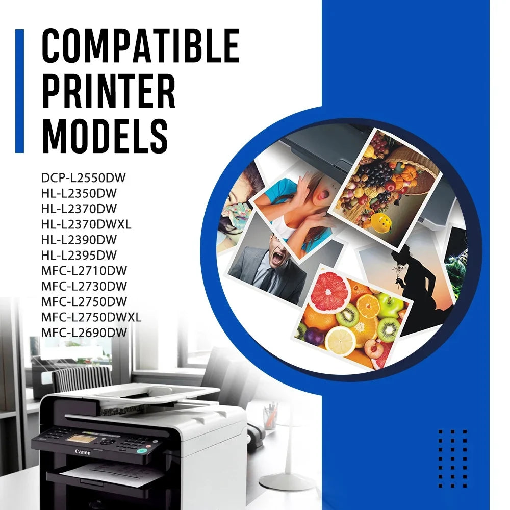 TN760 TN730 Toner Cartridge and DR730 Drum Unit Set matching for Brother DCP-L2550DW HL-L2350DW MFC-L2710DW MFC-L2690DW Printer (2x TN-760 Toner, 1x DR-730 Drum Unit )