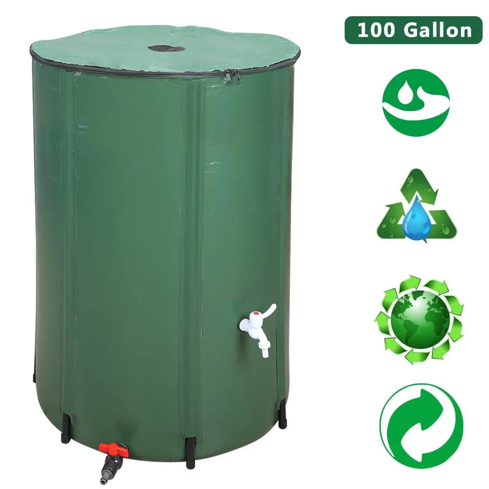 Ktaxon 100 Gallon Collapsible Rain Barrel, Portable moisture Storage Tank