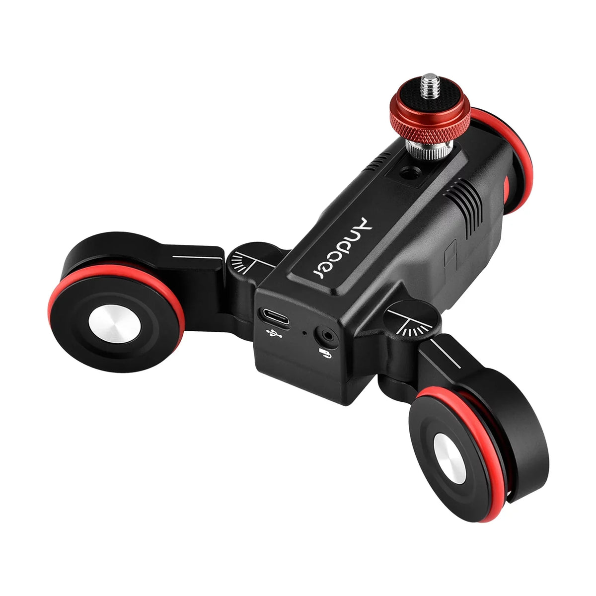Andoer Video Dolly,Adjustable Speed 3-Wheels Motorized Slider L5i  Dolly 3-Wheels Motorized Car Mobile APP Video Auto Dolly Auto Dolly 3-Wheels Slider Dolly Car APP Time-Lapse Line Wireless dsfen