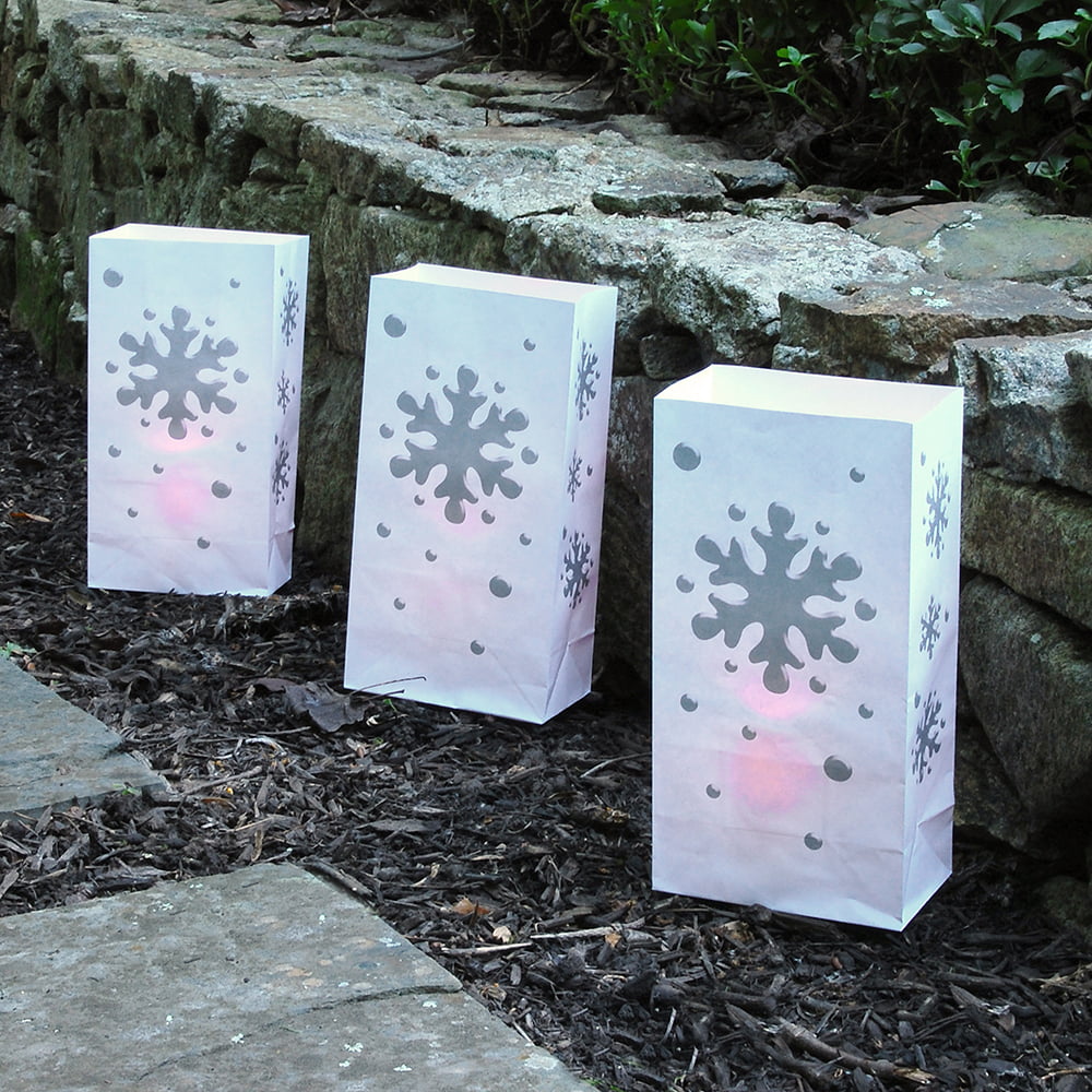Candle Luminaria Kit, Snowflake - Set of 12