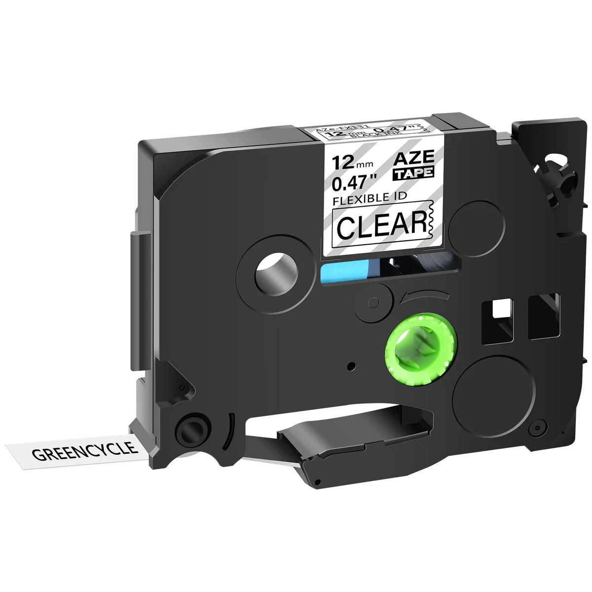 GREENCYCLE 100PK matching for Brother P-touch 12mm x 8m Black on Clear TZ TZe TZe-FX131 TZ-FX131 TZe-131 TZ-131 Flexible ID Cable Wire Label Tape