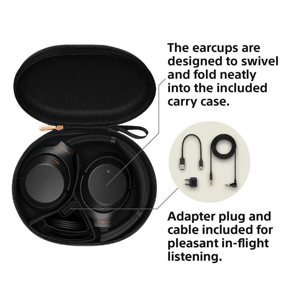 Restored  WH1000XM3 Noise Cancelling Wireless Bluetooth Over the Ear Headphones, Black (Refurbished)
