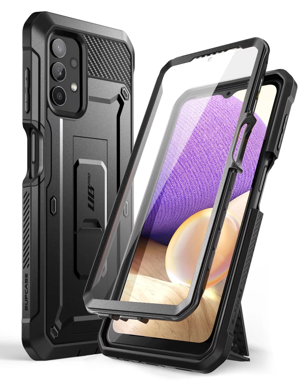 SUPCASE Unicorn Beetle Pro Series Case Designed for  Galaxy A32 5G [Not Fit 4G Version], Full-Body Rugged Holster & Kickstand Case with Built-in Screen Protector (Black)