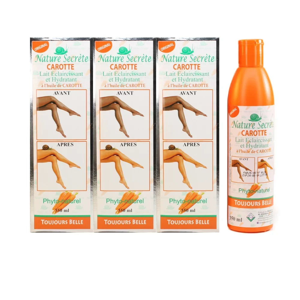 (Pack of 3) NATURE SECRET CAROTTE LIGHTENING MOISTURIZING BODY LOTION 350ml
