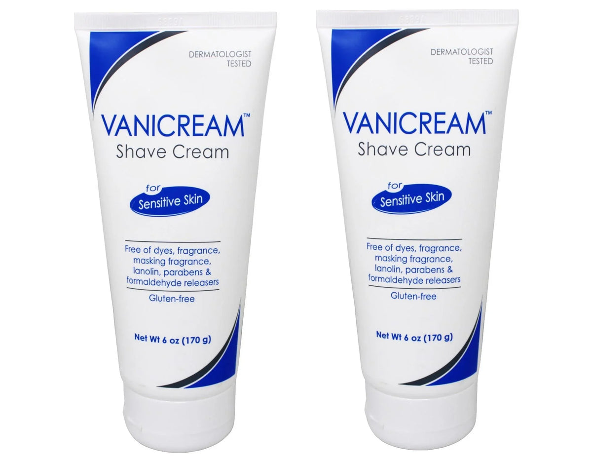 2 Pack Vanicream Shave Cream For Sensitive Skin 6oz Each