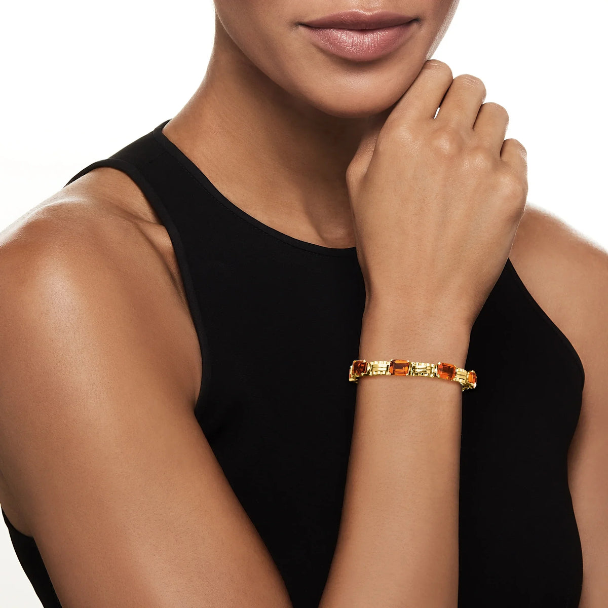 Citrine Link Bracelet in 18kt Yellow Gold, Women's, Adult, Pre-Owned. t.w. 1940 Vintage 27.30 ct. Ross-Simons C