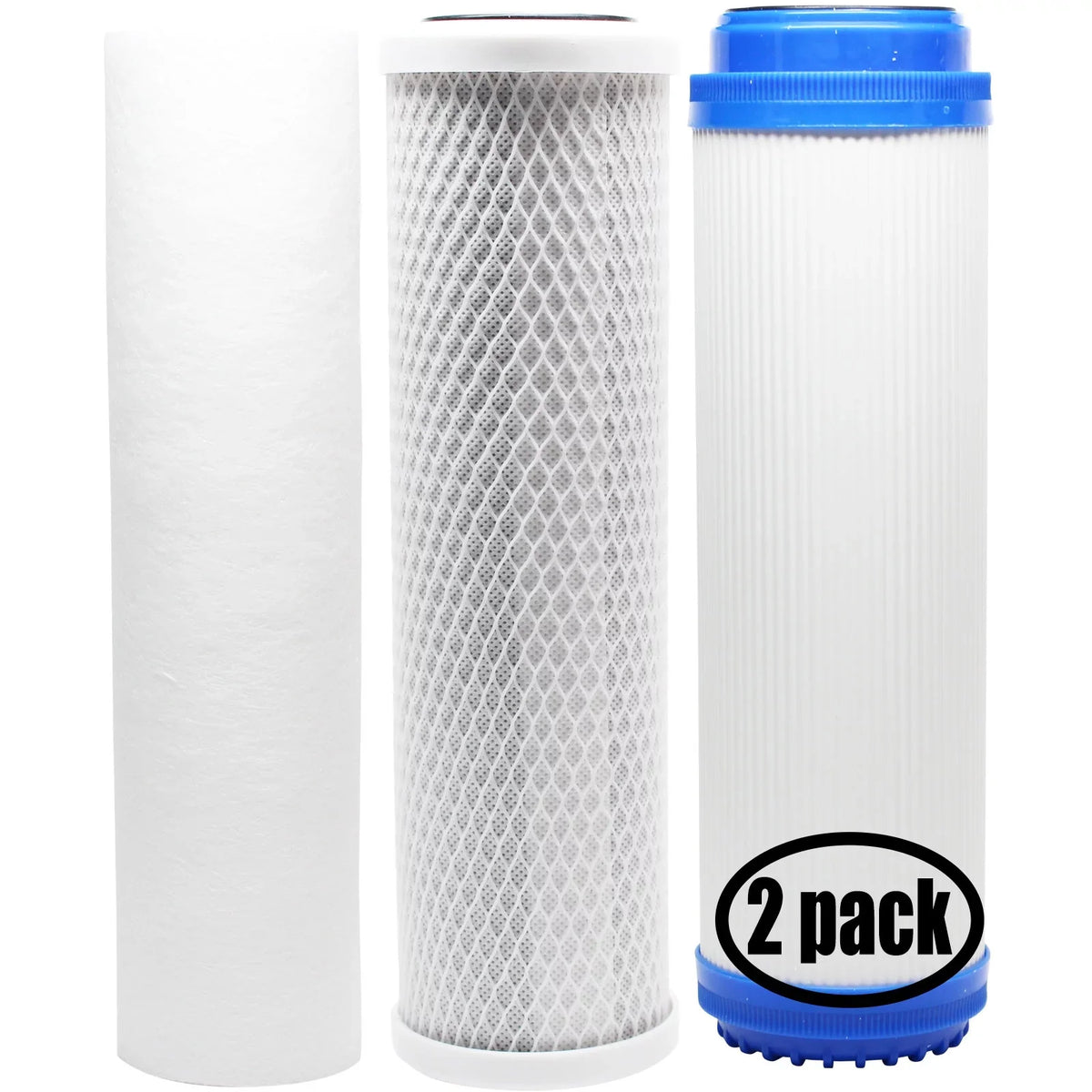 2-Pack Replacement for Filter Kit for Pentek 158610 RO System - Includes Carbon Block Filter, PP Sediment Filter & GAC Filter - Denali Pure Brand