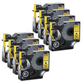 GREENCYCLE 8PK matching for DYMO D1 Label Tape 45023 12mm 7m Black on Gold for LabelManager LabelPoint LabelWriter Label Maker