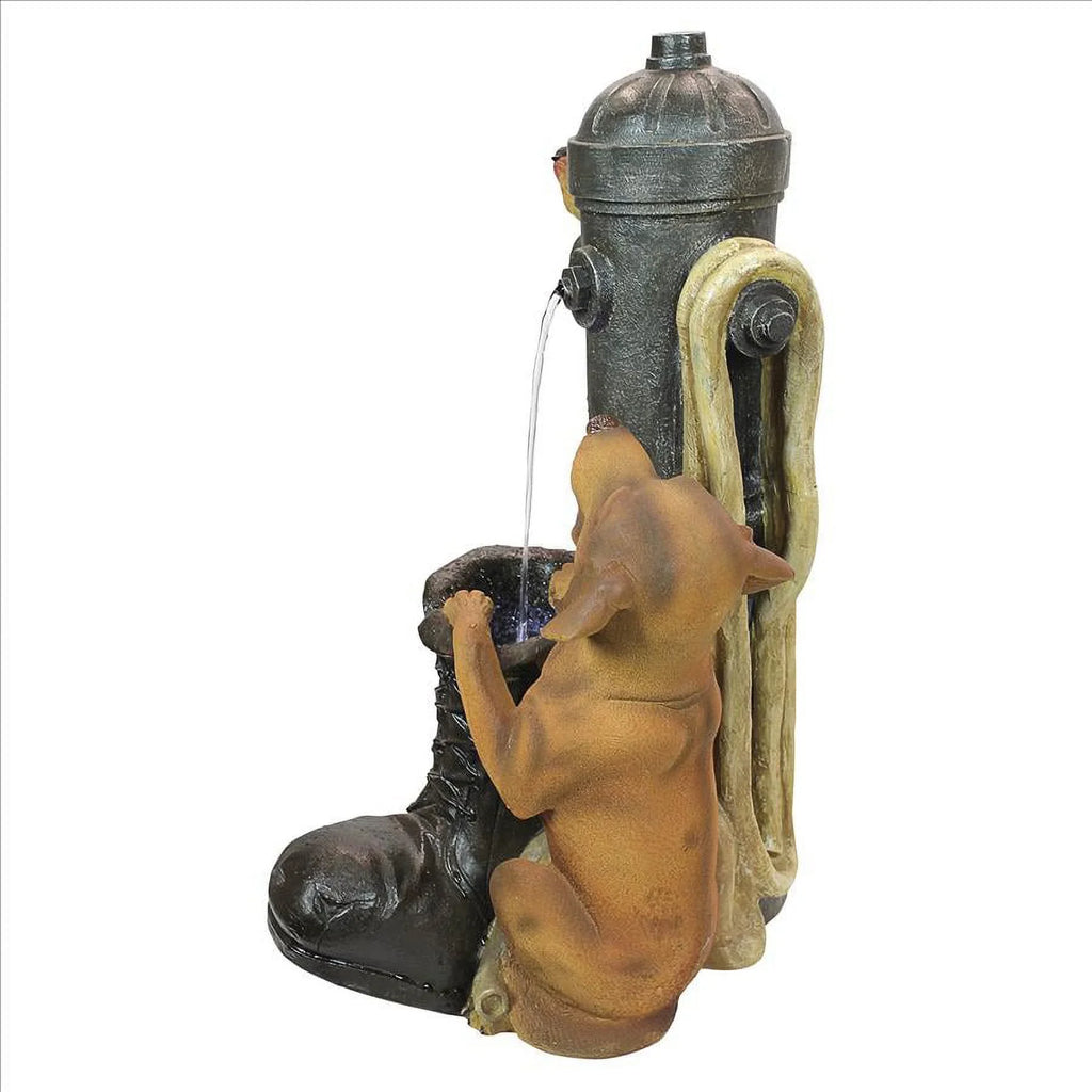 Design Toscano Fire Hydrant Pooch Sculptural Fountain