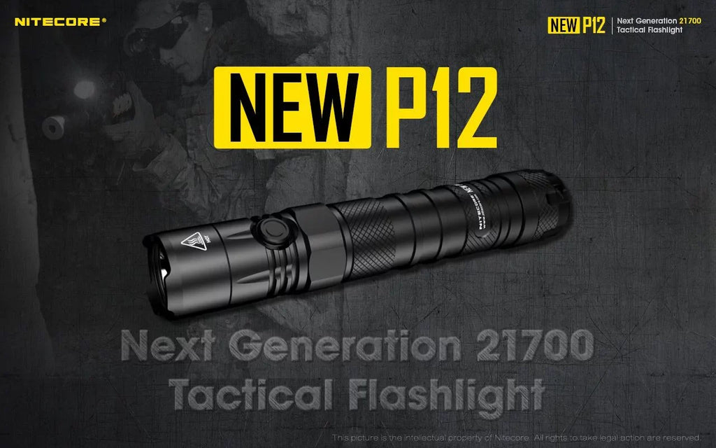 Combo: Nitecore New P12 Version Tactical LED Flashlight - CREE XP-L HD V6 - 1200 Lumens w/RSW3 Pressure Switch