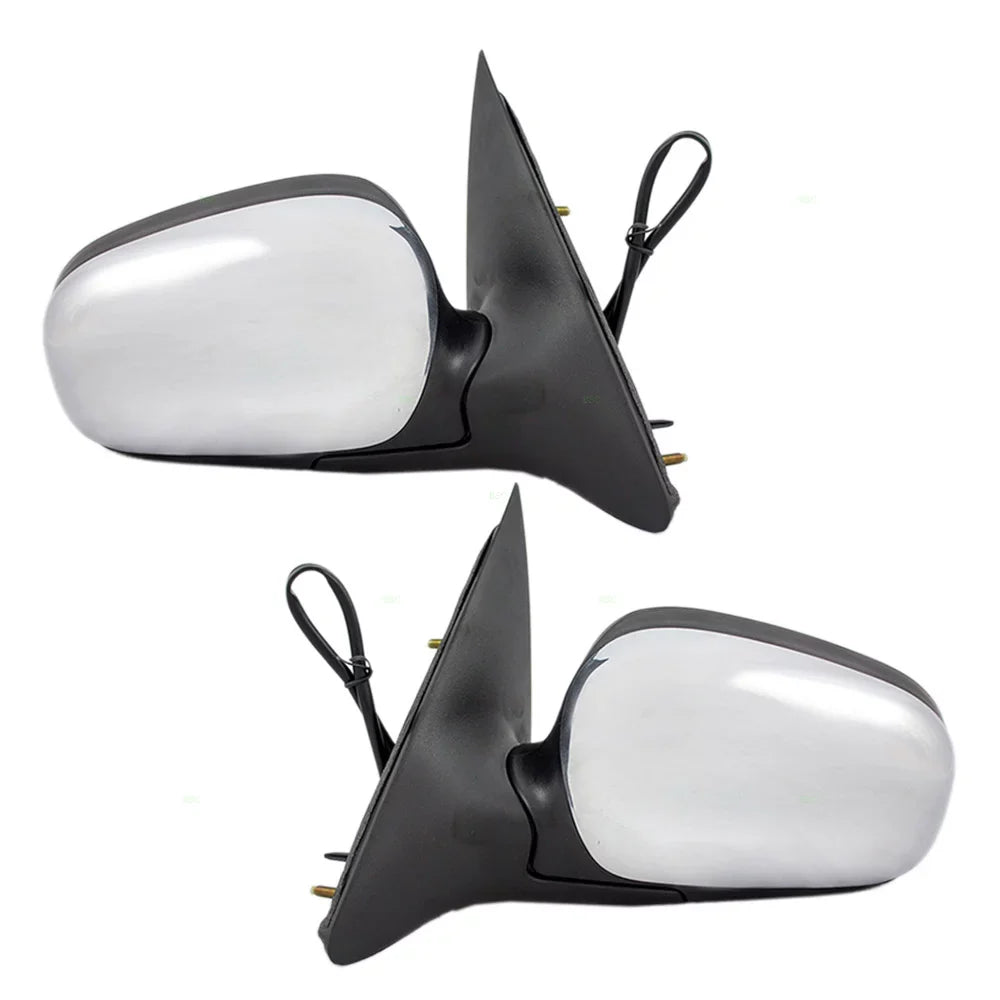 Brock Replacement Driver and Passenger Performance Upgrade Power Side View Mirrors with Chrome appropriate with 98-08 Crown Victoria Grand Marquis 6W7Z17683AA 6W7Z17682AA