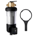 iSpring WSP100ARJ-BP Whole House Prefilter, Spin-Down Sediment moisture Filter with Bypass, Upgraded Clear Housing, Jumbo Size, Flushable and Reusable, Touch-Screen Auto Flushing, 4 Modes, 100 Microns