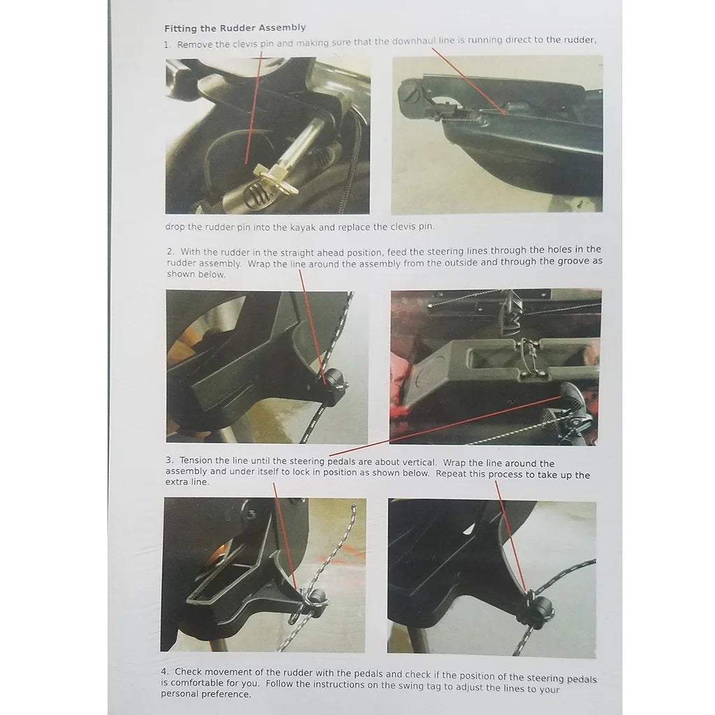 Adjustable Kayak Foot Braces Pedals & Tail Rudder Direction Steering, Kayak Rudder Kit for Kayaking, Canoe, Fishing ship