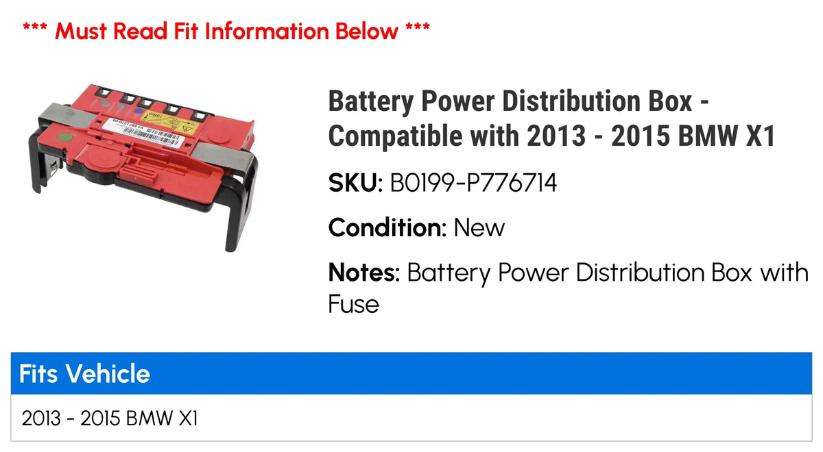 Battery Power Distribution Box - suitable with 2013 - 2015  X1 2014