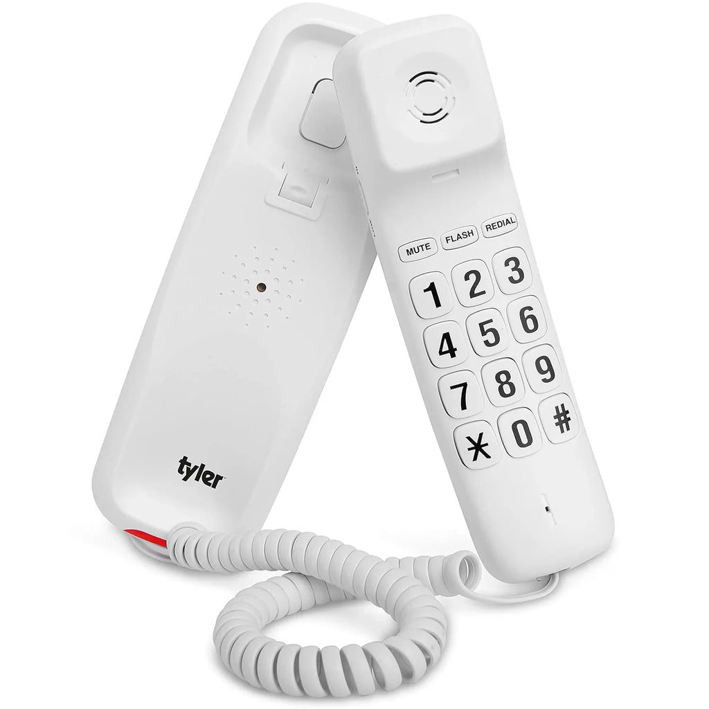 Tyler Landline Corded Phone - Big Button for Seniors - Loud Ringer for Impaired - Wall Mountable - Call