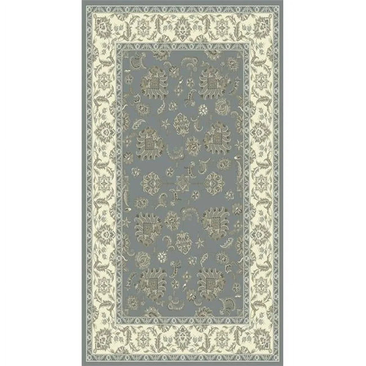 Traditional Rectangle Rug, Dark Blue & Ivory. DynamicRugs LE71058020510 58020 Legacy Collection 6.7 x 9.6 in