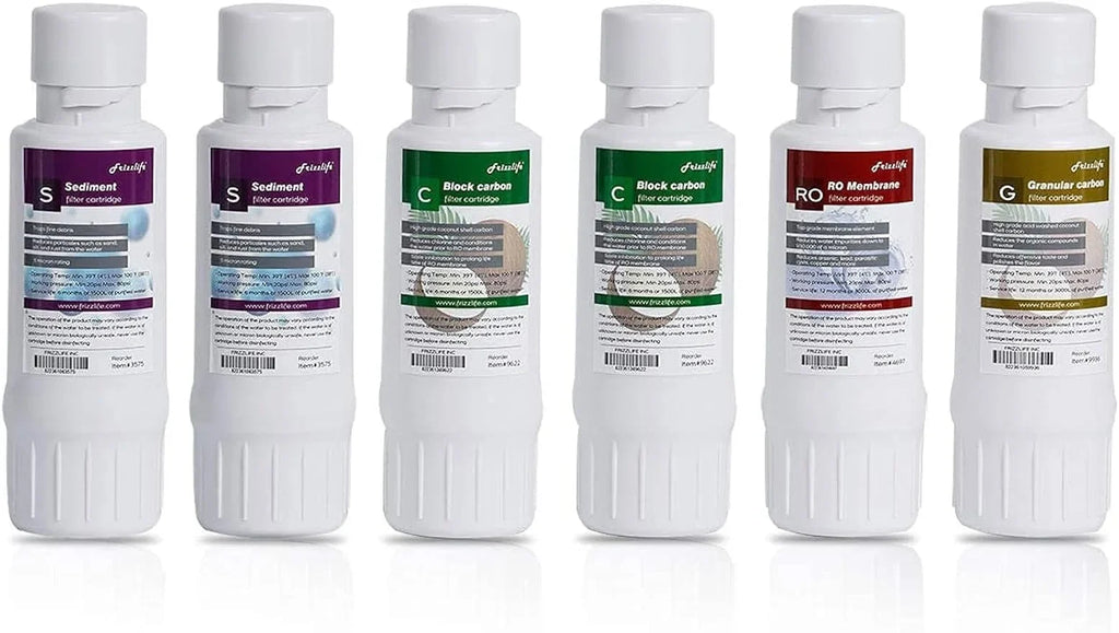 FRIZZLIFE W5006 liquid Filter Replacement Cartridge For WA99 RO Reverse Osmosis System - From Second Year Replacement Cartridge Set (6 Pack)