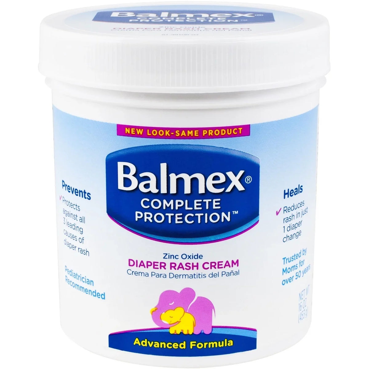 Balmex Diaper Rash Cream Jar - 16oz Each