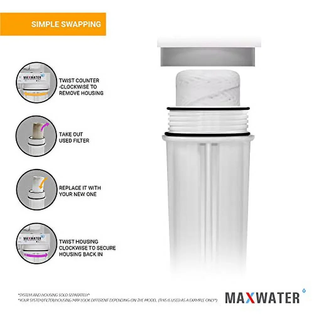 Standard 10"X2.5" String Sediment aqua Filter (5 Micron), Hard Well, Whole House, WVO Biodiesel, matching With Standard RO Reverse Osmosis Systems, WH Systems