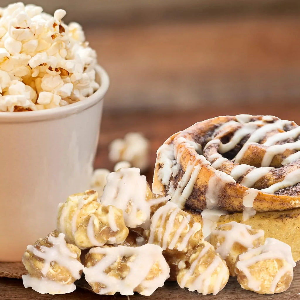 Grmet Cinnamon Swirl Popcorn By Its Delish, 2 Lbs Bulk Bag, – Festive Caramel Air Popped Sweet Crunchy Popcorn With White Glaze Corn Snack, Parties – Gluten Free, Vegan, Kosher