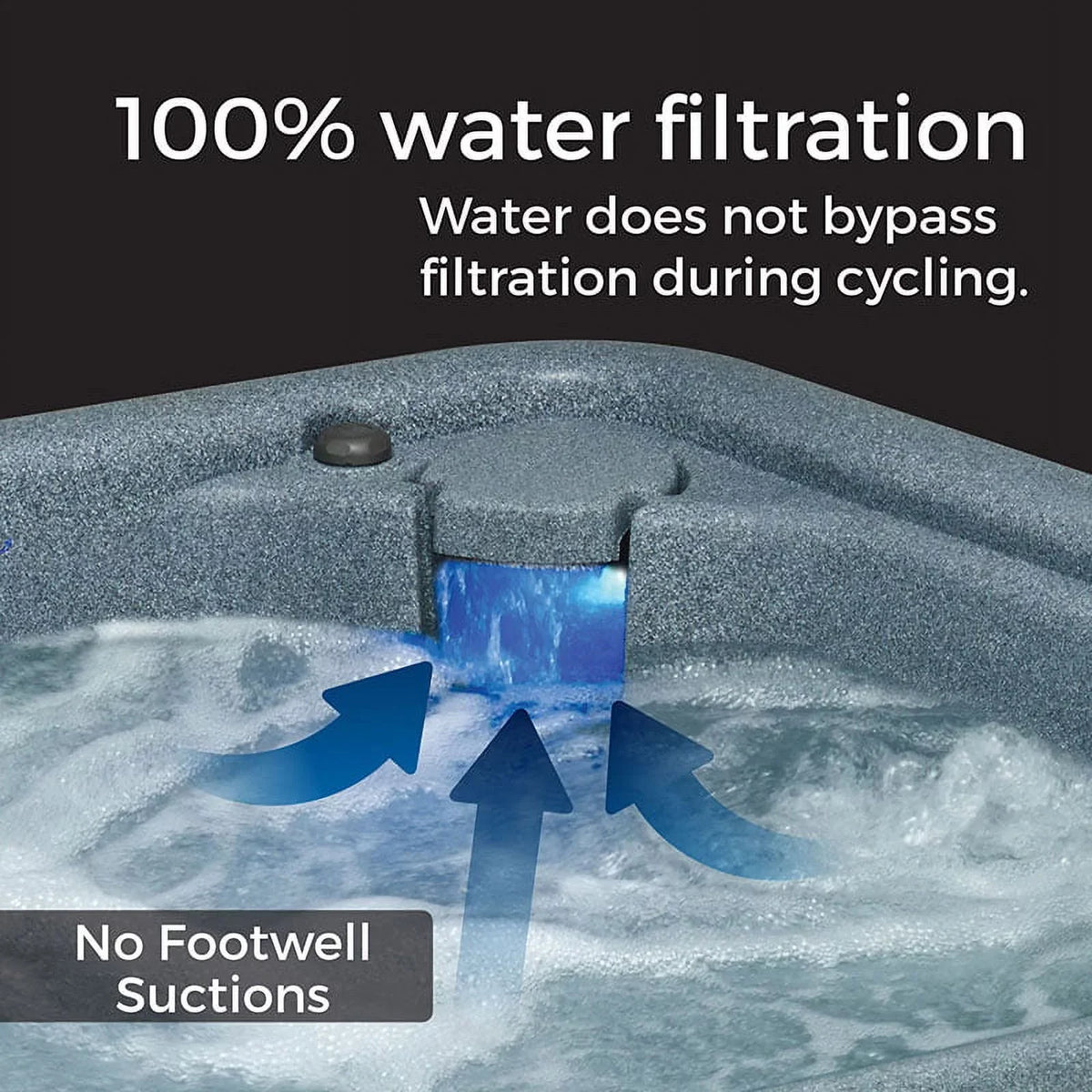 Aquarest Spas Powered By Jacuzzi® Premium 150 Hot Tub Spa 4-Person Plug and Play 12 Jets, Ozone and LED Waterfall, & Tub shield, Keystone