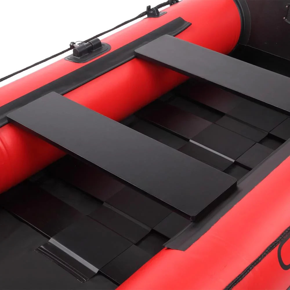 Campingsurvivals 10ft Thickened Inflatable vessel, Rafting Boats with Oars and Air Pump, Red/Black