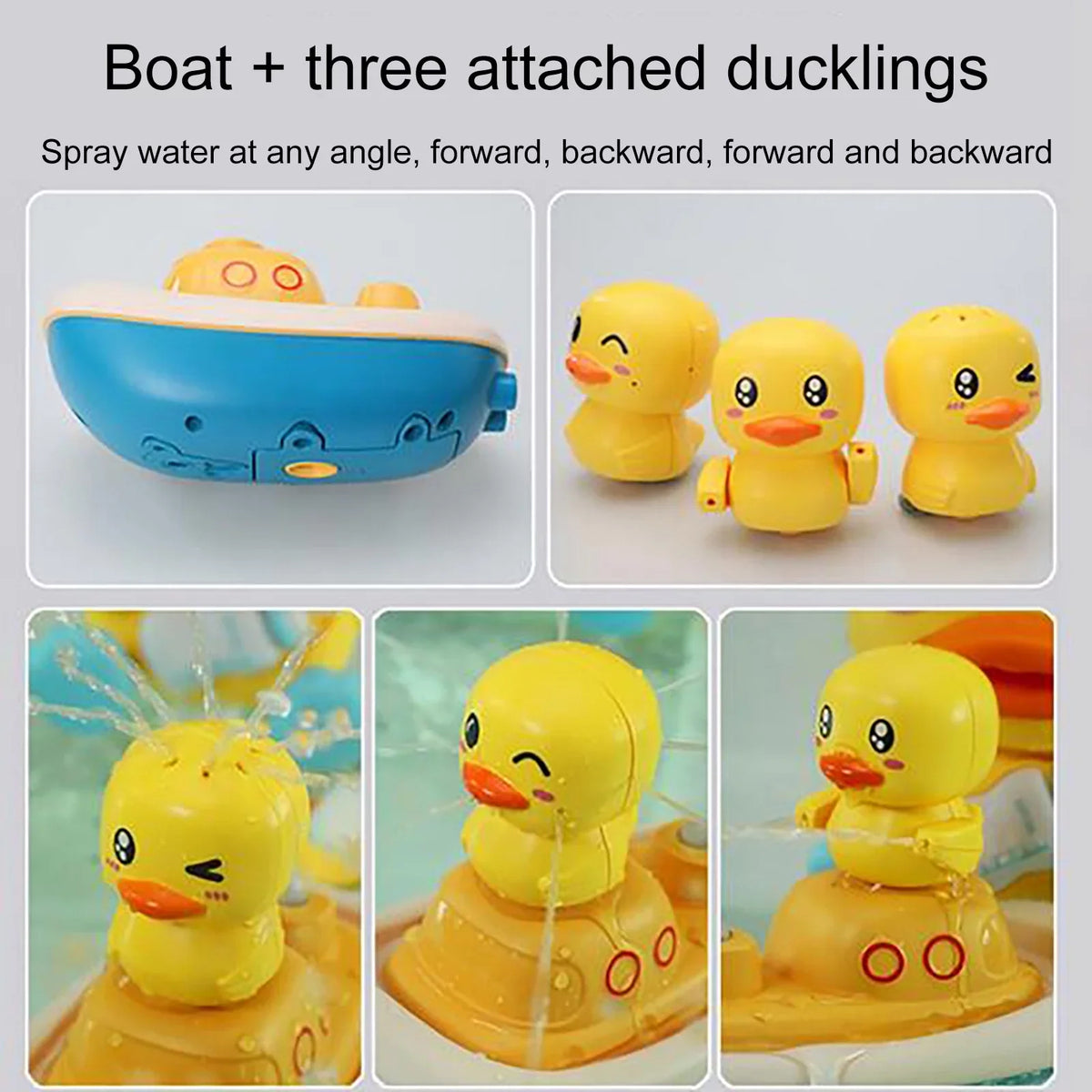YHAIOGS Baby Shower TOys, Electric liquid Spray TOys, 3 Kinds of Revolving Ship Ducks