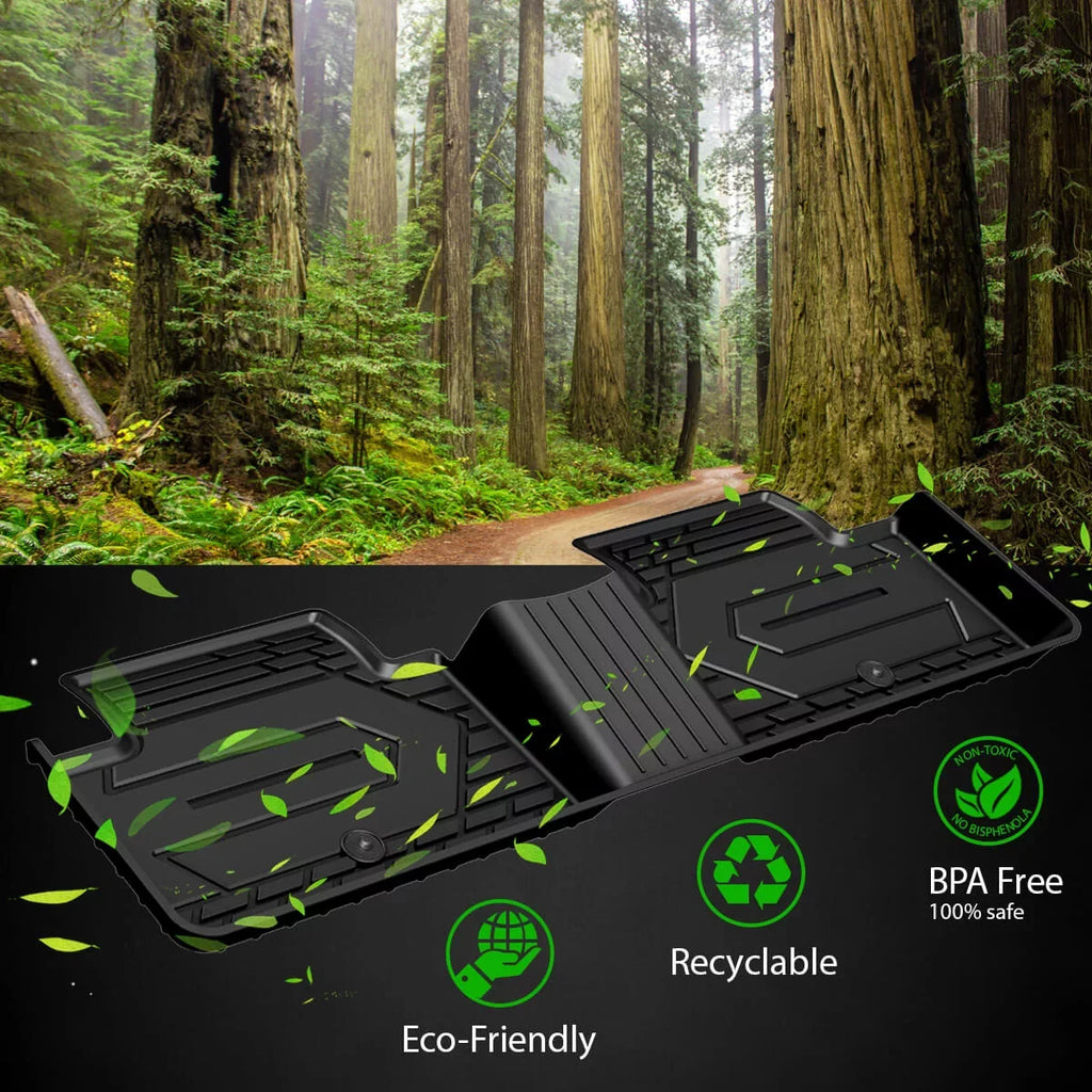 Lasfit Car Floor Liners for 2016-2021 Jeep Grand Cherokee (NOT Jeep Cherokee )  & Jeep Grand Cherokee WK 2022, All atmospheric conditions TPE Vehicle Floor Mats Set, 1st and 2nd Row, Fit Bench Seating only, Black