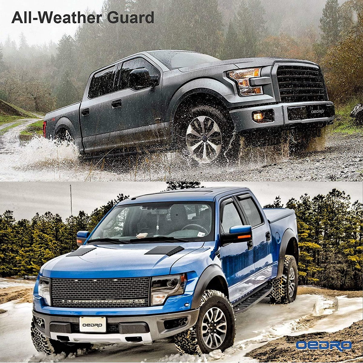 Ledkingdomus All-atmospheric conditions TPE Rubber Front and Rear 3-Piece for 2015-2023 2024  F150 Super Crew Cab Floor Mats Set