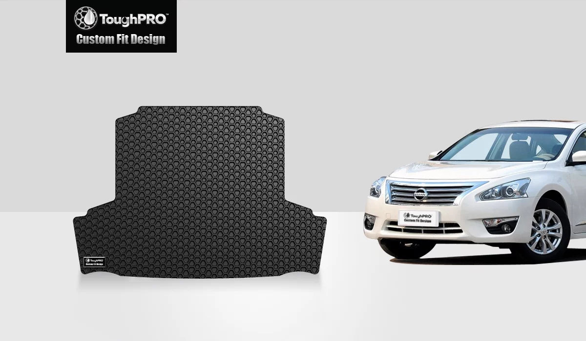 ToughPRO - Trunk Mat matching with NISSAN Altima - All climate Heavy Duty (Made in USA) - Black Rubber - 2010