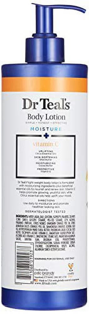 Teal's Glow & Radiance with Vitamin C & Citrus Essential Oils Body Lotion 18oz Pack of 3. Dr