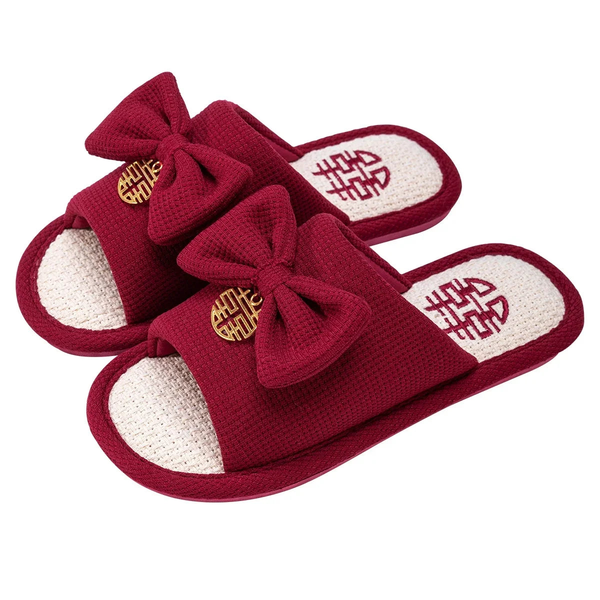 Slippers Festive Red Pair Of Ladies Newly Married To Accompany The Couple Light Luxury Bride And Groom Bride Wedding Shoes Men Bridal
