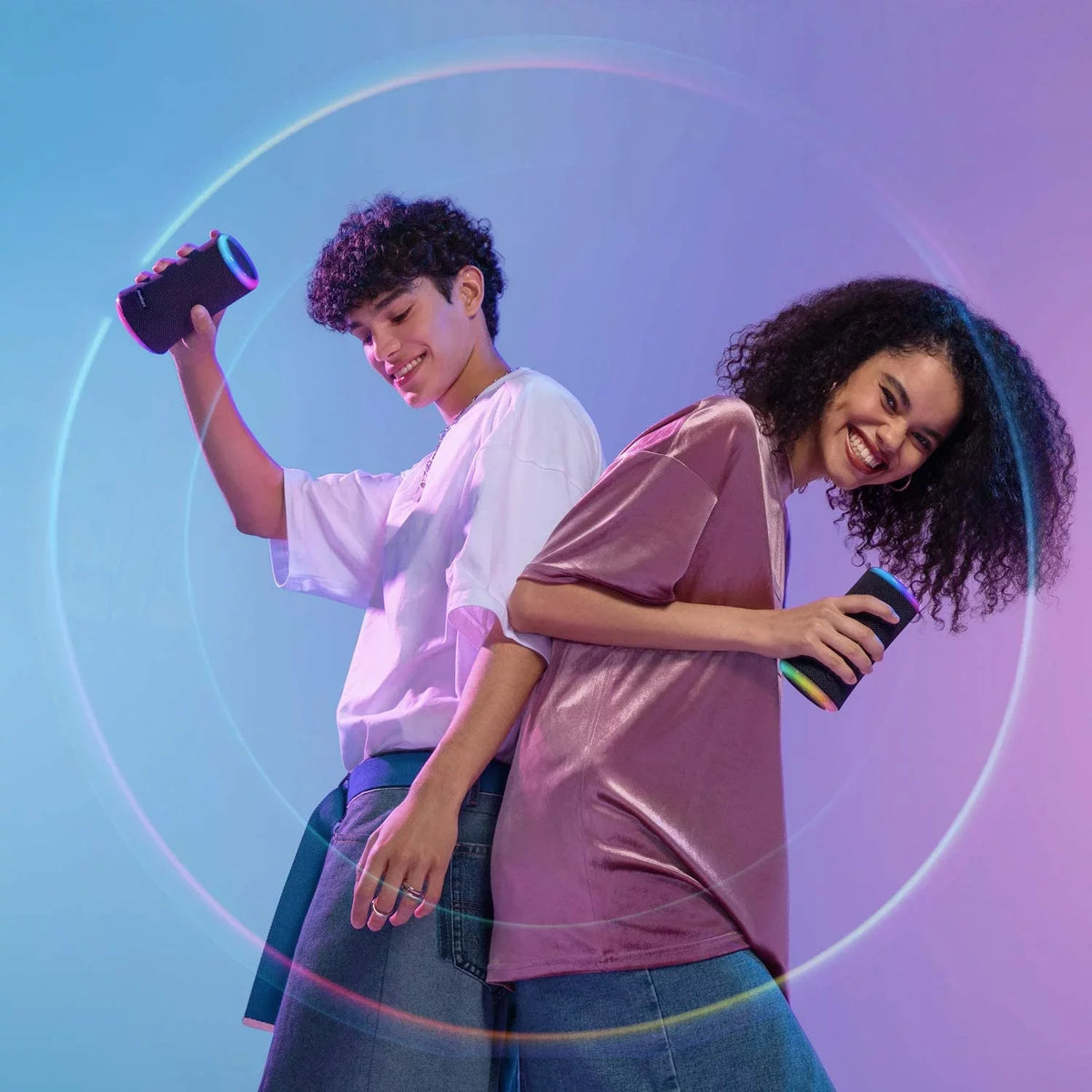 Anker Soundcore Flare 2 Bluetooth Speaker, with IPX7 Waterproof Protection and 360 Sound for Backyard and Beach Party, 20W Wireless Speaker with PartyCast, EQ Adjustment, and 12-Hour Playtime, Black