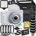 Ultimaxx Essential  ZV-1F Camera Bundle (White) - Includes: 64GB Extreme Memory Card, 4PC Macro Close-Up Filter Kit, Replacement Battery & More (20pc Bundle)