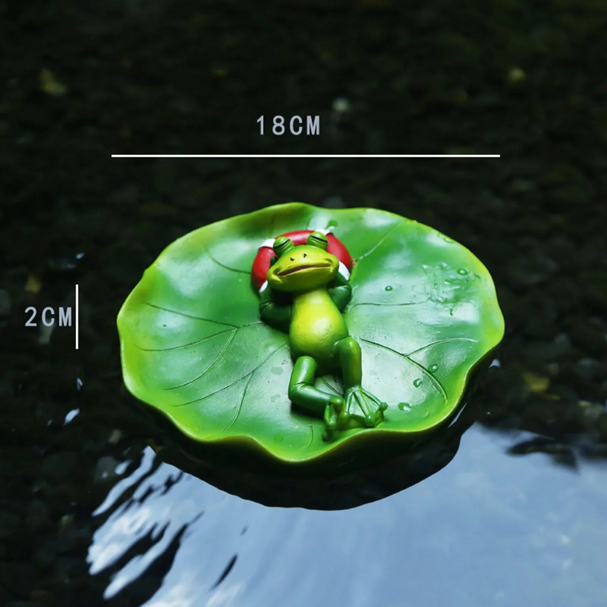 Simulation liquid Floating Frog Ornament Animals Figurine Garden Statue Crafts Decor DIY Pool Accessories for Tabletop Shelf Office