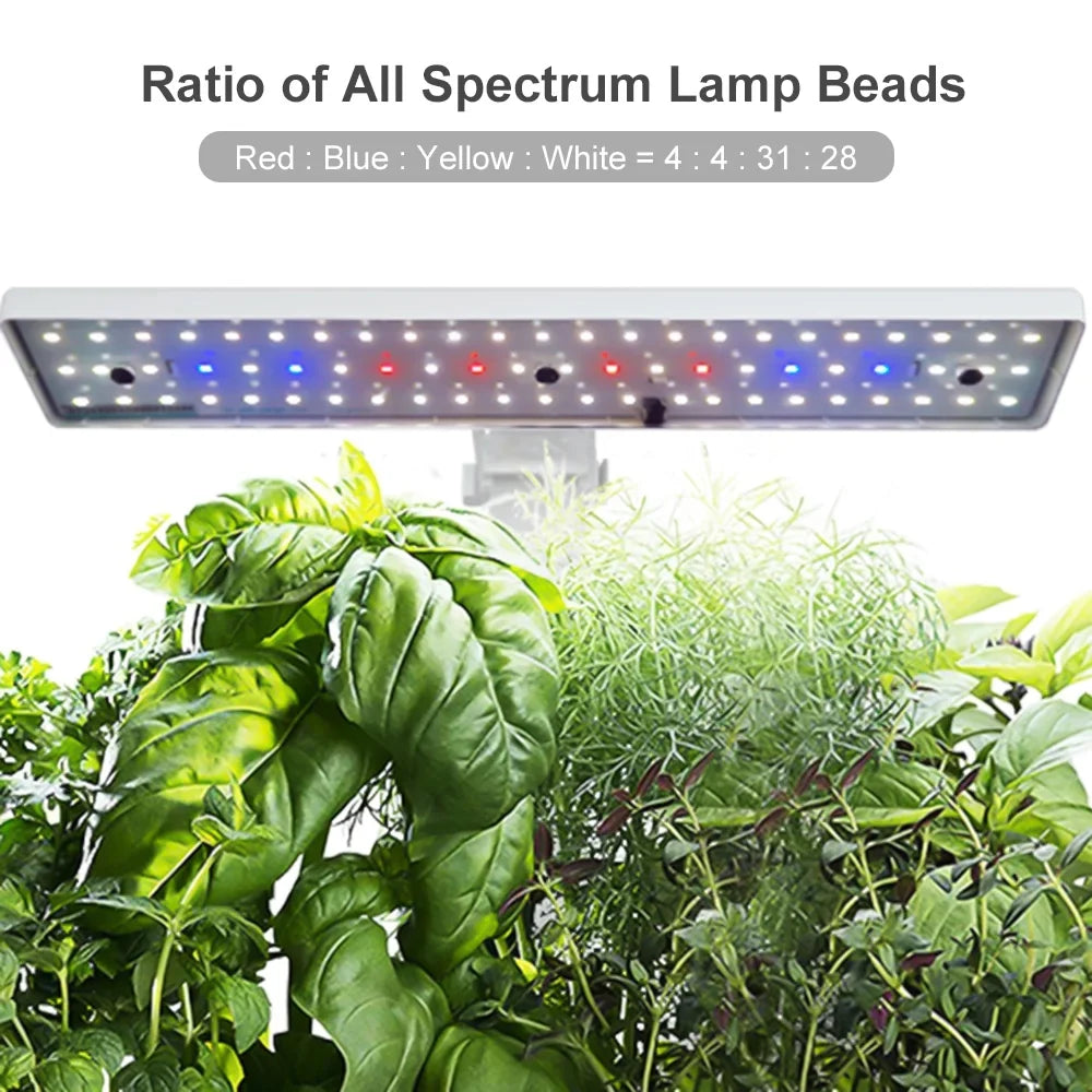 Pinnaco LED Hydroponic Indoor Garden Kit with Smart Timing and Adjustable Height – Perfect for Home, Office, and Kitchen