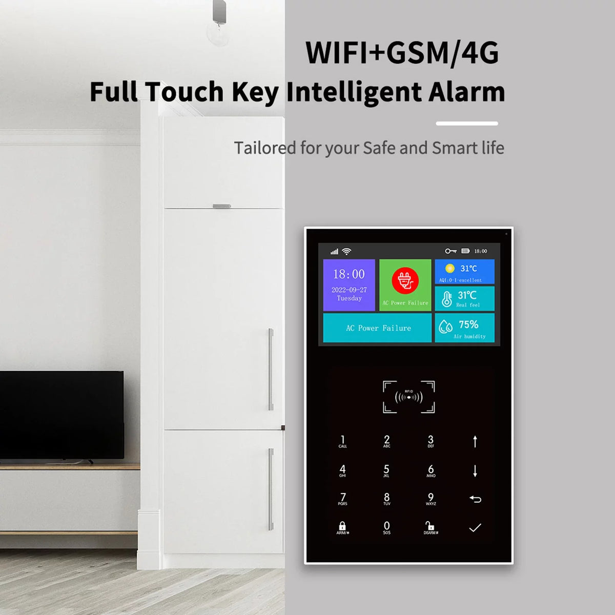 Carevas All Touch USB Screen Wireless WIFI GSM RFID Burglar System Smart Home DIY APP Smart Life