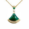 Pre-Owned BVLGARI Bvlgari Diva Dream Necklace Malachite Diamond K18PG D0.28ct Pink Gold 7.3g Ladies Pendant (Good)