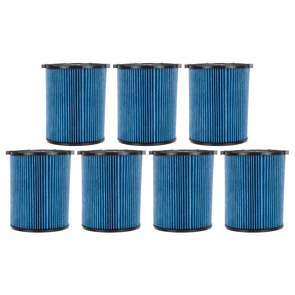 7 Pack 3-Layer Fine Dust Cartridge Filter Replacement Part 72952 matching with RIDGID VF5000, 5-20 Gallon Wet & Dry Vacuums, Washable & Reusable