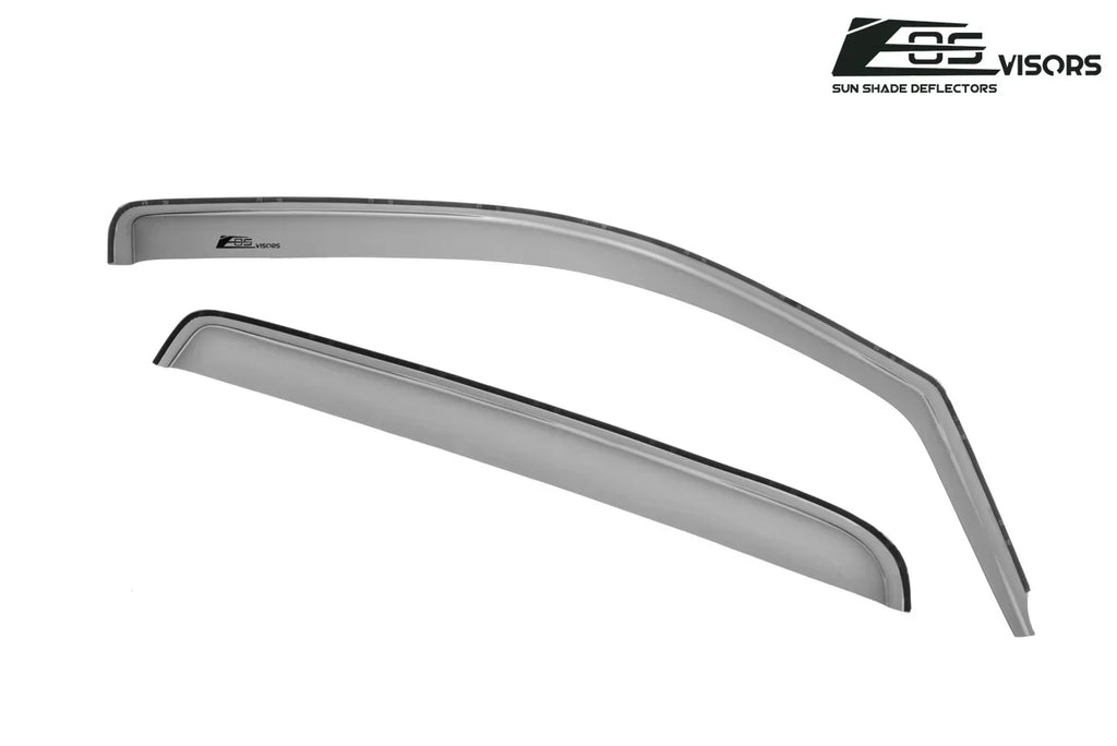 Extreme Online Store Fits ALL 2014-2018 Chevrolet Silverado 1500 Crew Cab Models | EOS Visors IN-CHANNEL Style SMOKE TINTED Side Vents Window Deflectors Rain Guards